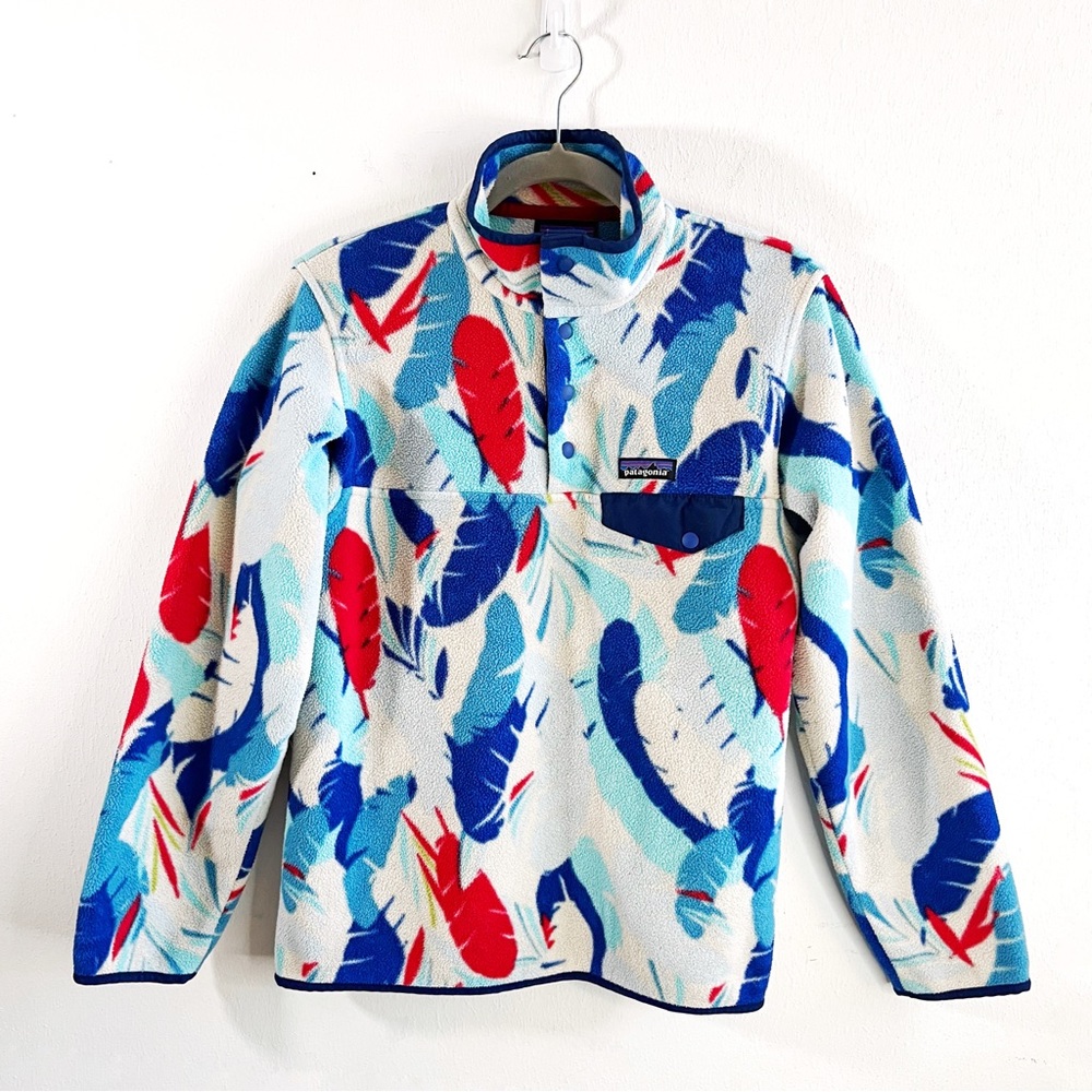 Patagonia Fleece Synchillla Feather Dancer Pull Over Snap T Fleece Sweater S GUC